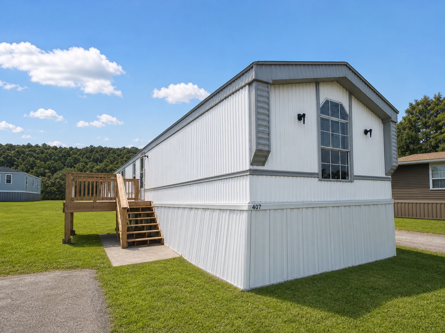 Exterior of the available home at Green Acres Lot 407